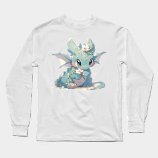 Dragon holding a flower Long Sleeve T-Shirt